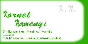 kornel namenyi business card